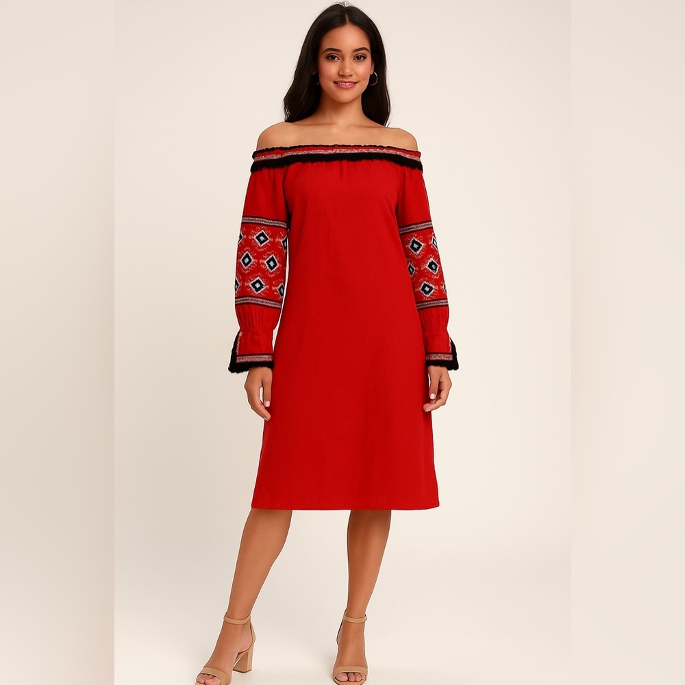 Shopbop Stylekeepers Return to Splendor Dress Size S red white blue off shoulder